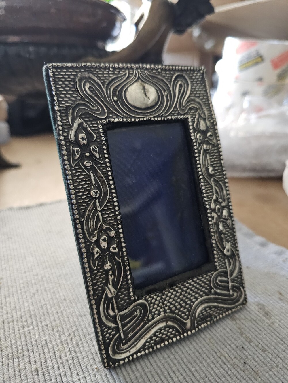 Antique  Sterling SILVER Genuine Art NOUVEAU Miniature Photo Frame